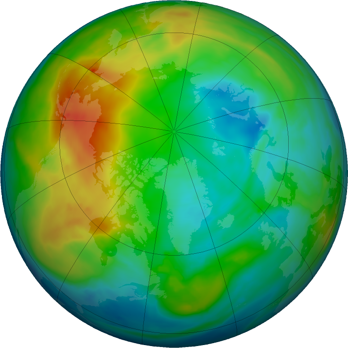 Arctic ozone map for 09 December 2023